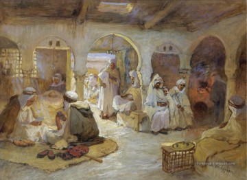 UNE MAISON DE CAFÉ ALGERIE Frederick Arthur Bridgman Arab Peinture à l'huile